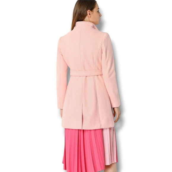NWOT Allegra K Women's Classic Stand Collar Long Sleeve Winter Belted Long Coat - Picture 3 of 16